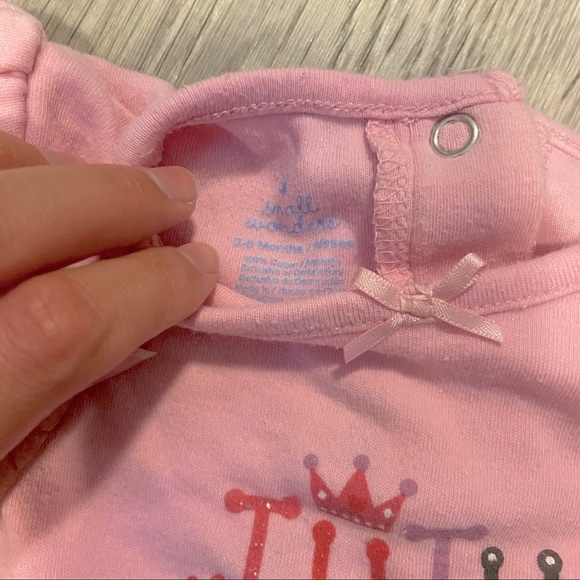 Garanimals & Small Wonders baby girl long sleeved pink onesies 2 pack size 3-6M - Picture 2 of 8